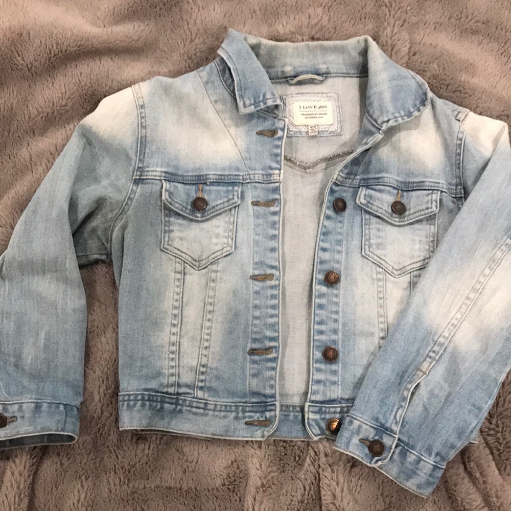 Cropped light jean jacket